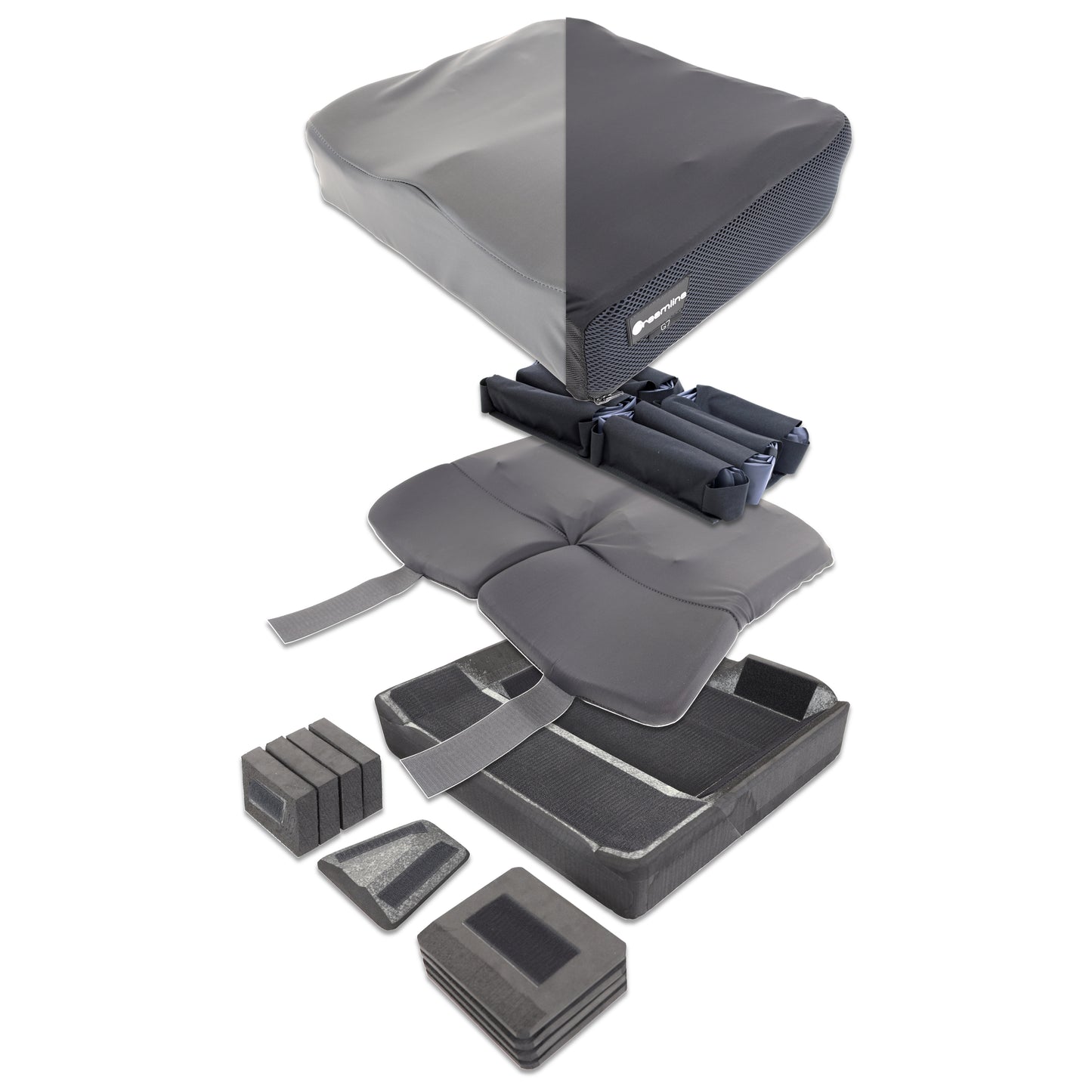 Dreamline G7 with woven air pressure care cushions from Motion Wheelchairs
